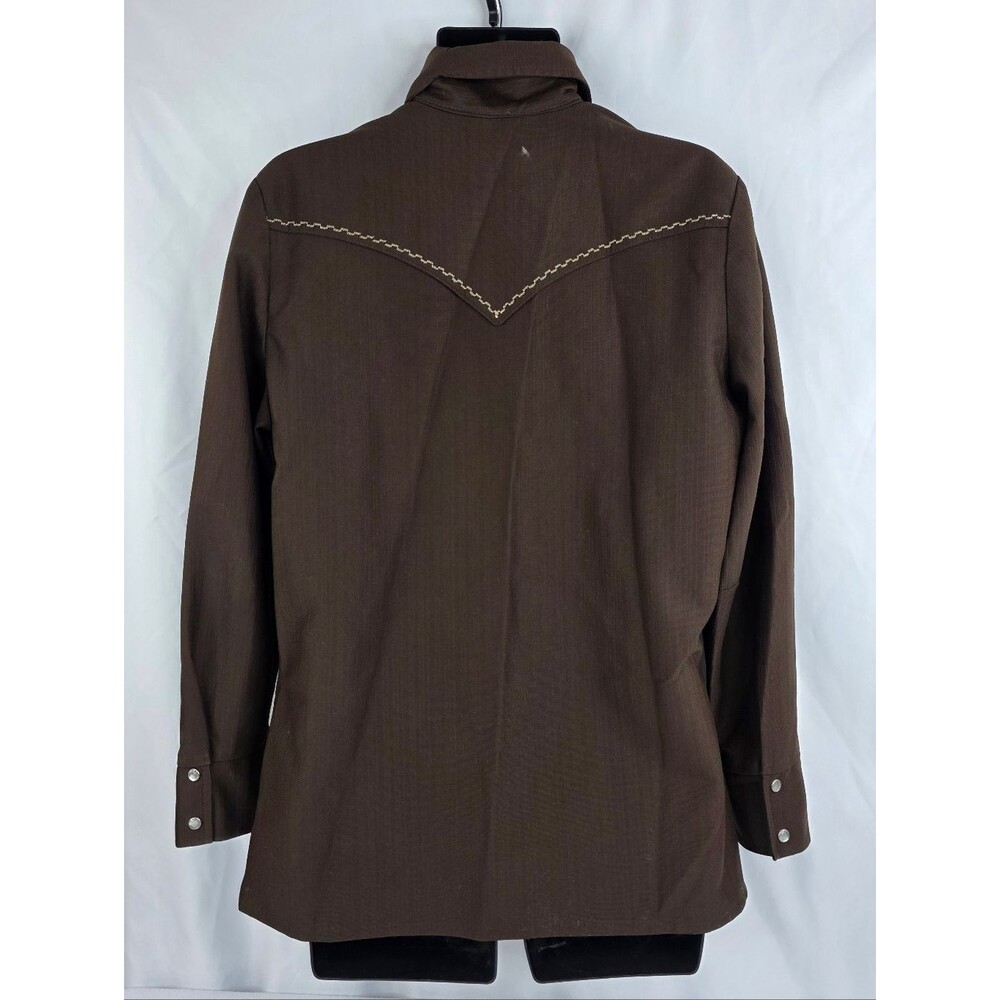 Tregus Westwear Men's Brown Western Snap Front Shirt Size 42 Vintage 3568 - Picture 4 of 13